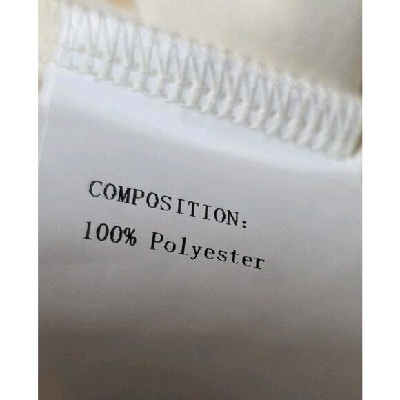 NWT Tugege Womens 2XL Cream Wide Leg Pants Elastic Waist Drawstring Boho Lounge - Picture 5 of 8